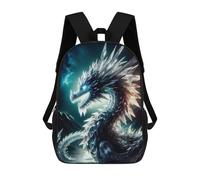 sinyumoney Mochilas para niños impresos en 3D Lone Wolf Collage bolsas de escuela para niños y niñas, bolsas de viaje, bolsas de libros para la escuela o viajes, Crystal Dragon, 17"