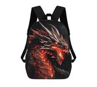 sinyumoney Mochilas para niños impresos en 3D Lone Wolf Collage bolsas de escuela para niños y niñas, bolsas de viaje, bolsas de libros para la escuela o viajes, dragón negro, 17"