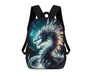 sinyumoney Mochilas para niños impresos en 3D Lone Wolf Collage bolsas de escuela para niños y niñas, bolsas de viaje, bolsas de libros para la escuela o viajes, Crystal Dragon, 17"