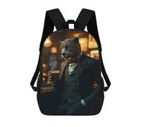 sinyumoney Mochilas Para Niños Jaguar And A Cup of Tea Mochila Escolar Impresa En 3D Mochila De Moda Mochilas Escolares De Viaje Para La Escuela O Viajes 17inch