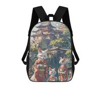 sinyumoney Mochilas Para Niños Japanese Cats Anime Asian Mochila Escolar Impresa En 3D Para Niños Mochilas De Viaje De Moda Para Niños Estudiantes Escolares 17inch