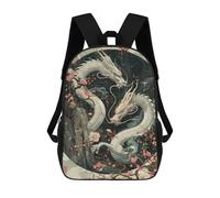 sinyumoney Mochilas Para Niños Japanese Dragons Sakura Mochila Escolar Para Niños Mochila De Viaje Mochila Escolar Para Estudiantes Bolsa Para Libros Y Material Escolar Mochilas Escolares 17inch