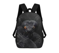sinyumoney Mochilas Para Niños King Cobra in Black Smoke Mochila Escolar Mochila Para Niños Mochila De Viaje Mochilas Para Libros Mochila Impresa En 3D Para Niños Y Niñas 17inch