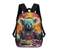 sinyumoney Mochilas Para Niños Koala DJ in Colorful Lights Mochila Escolar Impresa En 3D Mochila De Moda Mochilas Escolares De Viaje Para La Escuela O Viajes 17inch
