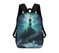 sinyumoney Mochilas Para Niños Lighthouse on A Rocky Shore Mochila Escolar Impresa En 3D Para Niños Mochilas De Viaje De Moda Para Niños Estudiantes Escolares 17inch