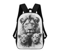 sinyumoney Mochilas Para Niños Lion Family Portrait Mochila Escolar Impresa En 3D Para Niños Mochilas De Viaje De Moda Para Niños Estudiantes Escolares 17inch