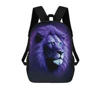 sinyumoney Mochilas Para Niños Lion Purple Backgroun Mochila Escolar Impresa En 3D Para Niños Mochilas De Viaje De Moda Para Niños Estudiantes Escolares 17inch
