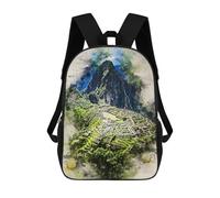 sinyumoney Mochilas Para Niños Machu Picchu in Watercolor Mochila Escolar Impresa En 3D Mochila De Moda Mochilas Escolares De Viaje Para La Escuela O Viajes 17inch