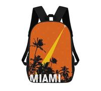sinyumoney Mochilas Para Niños Miami Travel Mochila Escolar Impresa En 3D Para Niños Mochilas De Viaje De Moda Para Niños Estudiantes Escolares 17inch