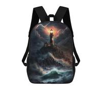sinyumoney Mochilas Para Niños Mochila Escolar A Lighthouse in A Storm V5 Mochila Escolar Impresa En 3D Para Niños Estudiantes De Primaria Y Secundaria 17inch