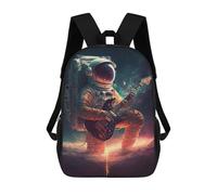 sinyumoney Mochilas Para Niños Mochila Escolar Astronaut Playing Guitar in Space -12 Mochila Escolar Impresa En 3D Para Niños Estudiantes De Primaria Y Secundaria 17inch