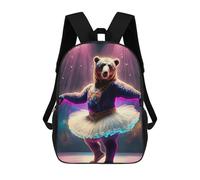 sinyumoney Mochilas Para Niños Mochila Escolar Ballerina Bear Mochila Escolar Impresa En 3D Para Niños Estudiantes De Primaria Y Secundaria 17inch