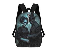 sinyumoney Mochilas Para Niños Mochila Escolar Baron Samedi And Maman Brigitte, Gothic Couple in Cemetery Mochila Escolar Impresa En 3D Para Niños Estudiantes De Primaria Y Secundaria 17inch
