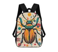 sinyumoney Mochilas Para Niños Mochila Escolar Beetle Beauty in Modern Pop Art Colorful Beetle Illustration Mochila Escolar Impresa En 3D Para Niños Estudiantes De Primaria Y Secundaria 17inch