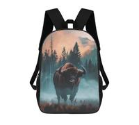 sinyumoney Mochilas Para Niños Mochila Escolar Bison in Misty Forest Mochila Escolar Impresa En 3D Para Niños Estudiantes De Primaria Y Secundaria 17inch
