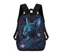 sinyumoney Mochilas Para Niños Mochila Escolar Black Light Cat 17 Mochila Escolar Impresa En 3D Para Niños Estudiantes De Primaria Y Secundaria 17inch