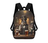 sinyumoney Mochilas Para Niños Mochila Escolar Boston Terrier Beer Dogs Mochila Escolar Impresa En 3D Para Niños Estudiantes De Primaria Y Secundaria 17inch
