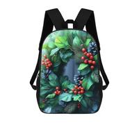 sinyumoney Mochilas Para Niños Mochila Escolar Christmas Wreath with Berries Mochila Escolar Impresa En 3D Para Niños Estudiantes De Primaria Y Secundaria 17inch