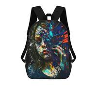 sinyumoney Mochilas Para Niños Mochila Escolar Colorful Abstract Portrait -8 Mochila Escolar Impresa En 3D Para Niños Estudiantes De Primaria Y Secundaria 17inch
