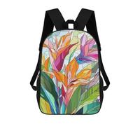 sinyumoney Mochilas Para Niños Mochila Escolar Colorful Floral Illustration Mochila Escolar Impresa En 3D Para Niños Estudiantes De Primaria Y Secundaria 17inch