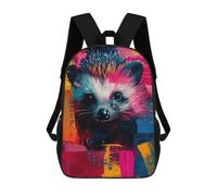 sinyumoney Mochilas Para Niños Mochila Escolar Colorful Hedgehog Painting Mochila Escolar Impresa En 3D Para Niños Estudiantes De Primaria Y Secundaria 17inch