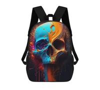 sinyumoney Mochilas Para Niños Mochila Escolar Colorful Skull Painting Mochila Escolar Impresa En 3D Para Niños Estudiantes De Primaria Y Secundaria 17inch