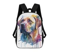 sinyumoney Mochilas Para Niños Mochila Escolar Colorful Watercolor Dog Portrait -4 Mochila Escolar Impresa En 3D Para Niños Estudiantes De Primaria Y Secundaria 17inch