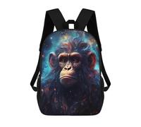 sinyumoney Mochilas Para Niños Mochila Escolar Cosmic Starry Monkey Mochila Escolar Impresa En 3D Para Niños Estudiantes De Primaria Y Secundaria 17inch