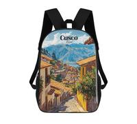 sinyumoney Mochilas Para Niños Mochila Escolar Cusco, Peru Cityscape Mochila Escolar Impresa En 3D Para Niños Estudiantes De Primaria Y Secundaria 17inch