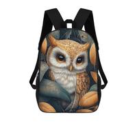 sinyumoney Mochilas Para Niños Mochila Escolar Cute Baby Owl in Autumn Leaves Mochila Escolar Impresa En 3D Para Niños Estudiantes De Primaria Y Secundaria 17inch