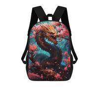 sinyumoney Mochilas Para Niños Mochila Escolar Dragon Amidst Cherry Blossoms -6 Mochila Escolar Impresa En 3D Para Niños Estudiantes De Primaria Y Secundaria 17inch
