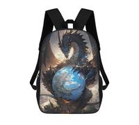 sinyumoney Mochilas Para Niños Mochila Escolar Dragon Holding Earth Mochila Escolar Impresa En 3D Para Niños Estudiantes De Primaria Y Secundaria 17inch