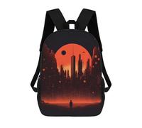 sinyumoney Mochilas Para Niños Mochila Escolar Dystopian Cityscape -3 Mochila Escolar Impresa En 3D Para Niños Estudiantes De Primaria Y Secundaria 17inch