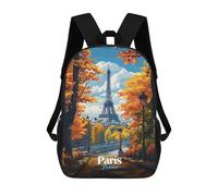 sinyumoney Mochilas Para Niños Mochila Escolar Eiffel Tower Autumn View Mochila Escolar Impresa En 3D Para Niños Estudiantes De Primaria Y Secundaria 17inch