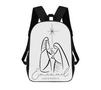 sinyumoney Mochilas Para Niños Mochila Escolar Emanuel, God Is with Us Mochila Escolar Impresa En 3D Para Niños Estudiantes De Primaria Y Secundaria 17inch