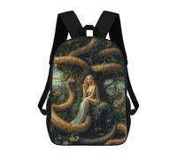 sinyumoney Mochilas Para Niños Mochila Escolar Eve And Serpent in Eden Garden Allegory Mochila Escolar Impresa En 3D Para Niños Estudiantes De Primaria Y Secundaria 17inch