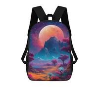sinyumoney Mochilas Para Niños Mochila Escolar Fantasy Landscape with Giant Moon -2 Mochila Escolar Impresa En 3D Para Niños Estudiantes De Primaria Y Secundaria 17inch
