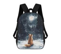sinyumoney Mochilas Para Niños Mochila Escolar Fox Under The Moonlight Mochila Escolar Impresa En 3D Para Niños Estudiantes De Primaria Y Secundaria 17inch