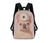 sinyumoney Mochilas Para Niños Mochila Escolar French Bulldog with Toilet Paper Mochila Escolar Impresa En 3D Para Niños Estudiantes De Primaria Y Secundaria 17inch