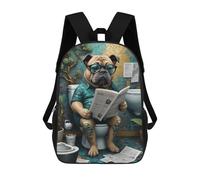 sinyumoney Mochilas Para Niños Mochila Escolar Funny Dog in The Toilet Mochila Escolar Impresa En 3D Para Niños Estudiantes De Primaria Y Secundaria 17inch