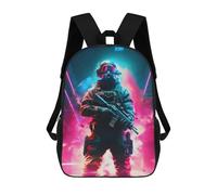 sinyumoney Mochilas Para Niños Mochila Escolar Future Soldier in Neon Lights -1 Mochila Escolar Impresa En 3D Para Niños Estudiantes De Primaria Y Secundaria 17inch