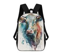 sinyumoney Mochilas Para Niños Mochila Escolar Gentle Cow in Watercolor Mochila Escolar Impresa En 3D Para Niños Estudiantes De Primaria Y Secundaria 17inch