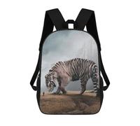 sinyumoney Mochilas Para Niños Mochila Escolar Giant Tiger in Misty Forest Mochila Escolar Impresa En 3D Para Niños Estudiantes De Primaria Y Secundaria 17inch
