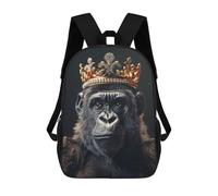 sinyumoney Mochilas Para Niños Mochila Escolar Gorilla Animal King Mochila Escolar Impresa En 3D Para Niños Estudiantes De Primaria Y Secundaria 17inch
