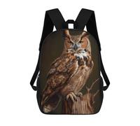 sinyumoney Mochilas Para Niños Mochila Escolar Great Horned Owl Mochila Escolar Impresa En 3D Para Niños Estudiantes De Primaria Y Secundaria 17inch