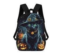 sinyumoney Mochilas Para Niños Mochila Escolar Halloween Witch Cat Mochila Escolar Impresa En 3D Para Niños Estudiantes De Primaria Y Secundaria 17inch