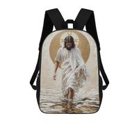 sinyumoney Mochilas Para Niños Mochila Escolar Jesus Walking on Water Mochila Escolar Impresa En 3D Para Niños Estudiantes De Primaria Y Secundaria 17inch