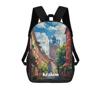 sinyumoney Mochilas Para Niños Mochila Escolar Krakow, Poland Street View Mochila Escolar Impresa En 3D Para Niños Estudiantes De Primaria Y Secundaria 17inch
