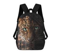 sinyumoney Mochilas Para Niños Mochila Escolar Leopard with Green Eyes Mochila Escolar Impresa En 3D Para Niños Estudiantes De Primaria Y Secundaria 17inch