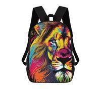 sinyumoney Mochilas Para Niños Mochila Escolar Lion Pop Art Animal Face Mochila Escolar Impresa En 3D Para Niños Estudiantes De Primaria Y Secundaria 17inch